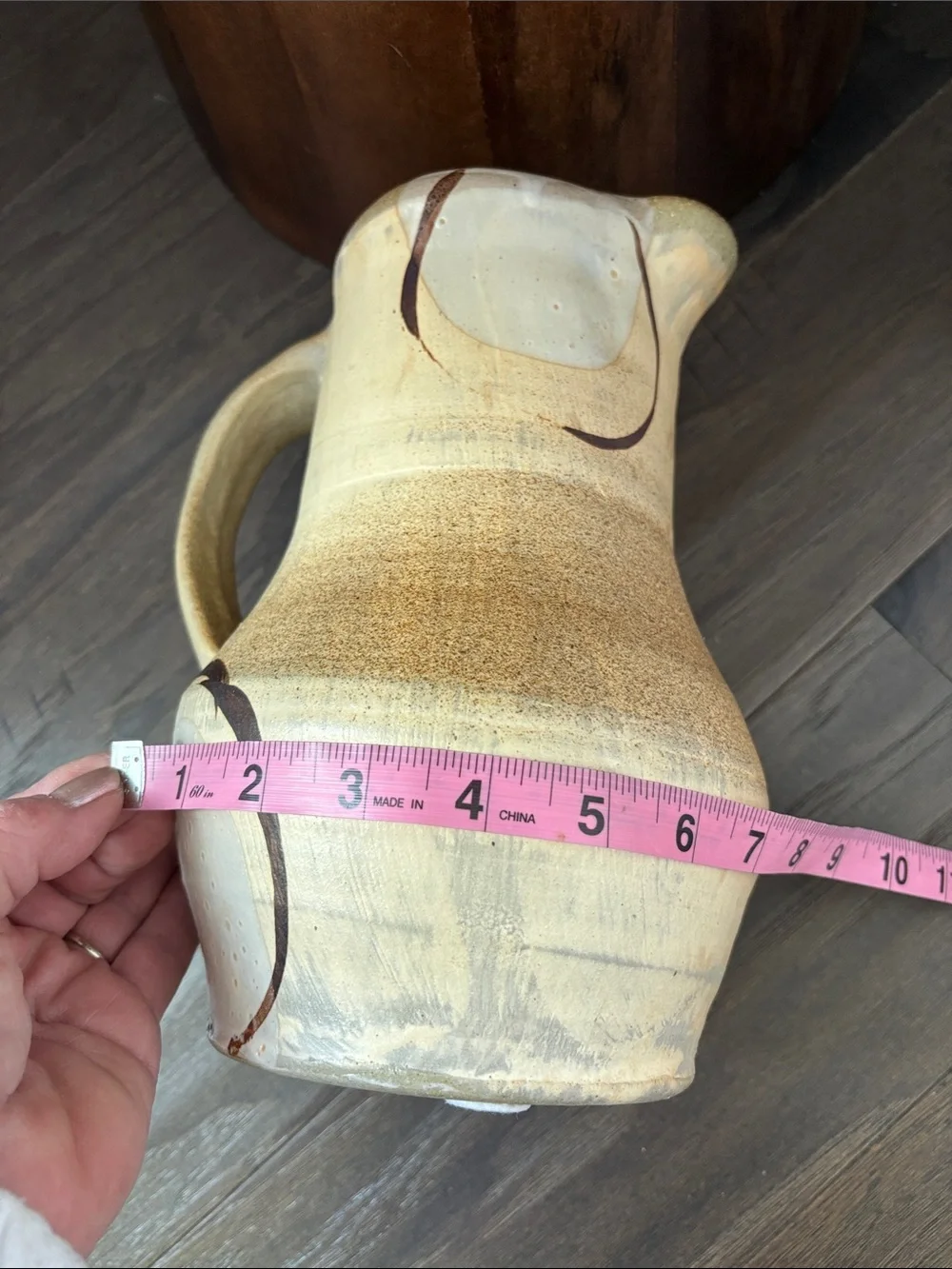 Handmade Stoneware Pottery Pitcher,Abstract design,Flower Vase, Decor piece